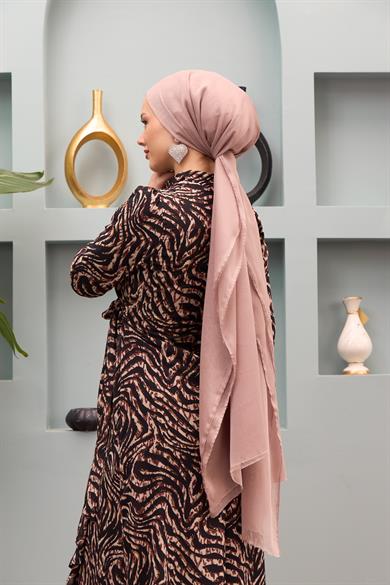 Belinay Zebra Patterned Dress - Black