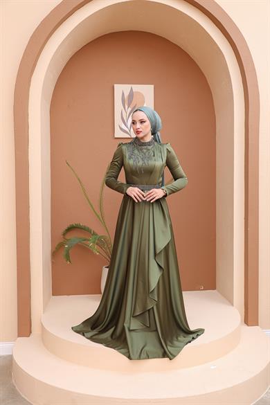 Beril Evening Dress - Khaki