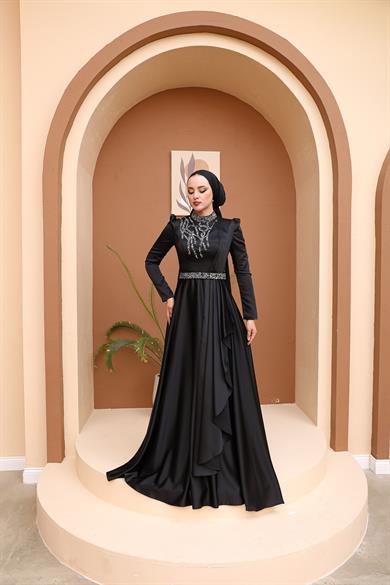 Beril Evening Dress - Black