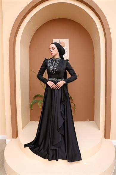 Beril Evening Dress - Black