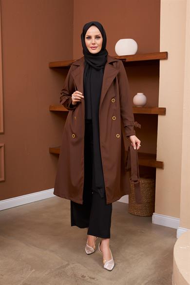 Berna Trench Coat - Brown