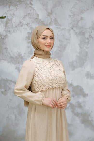 Birgül Elbise - Bej