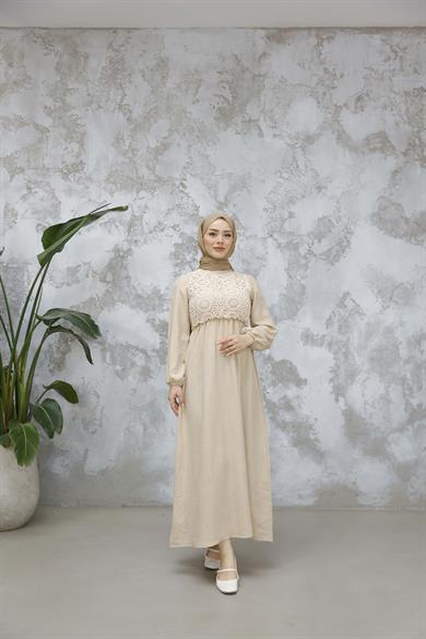 Birgül Elbise - Bej