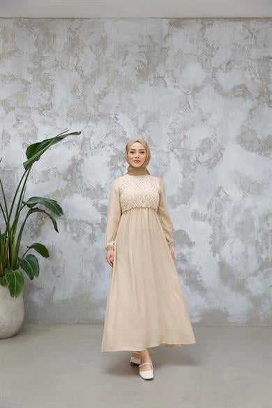 Birgül Elbise - Bej