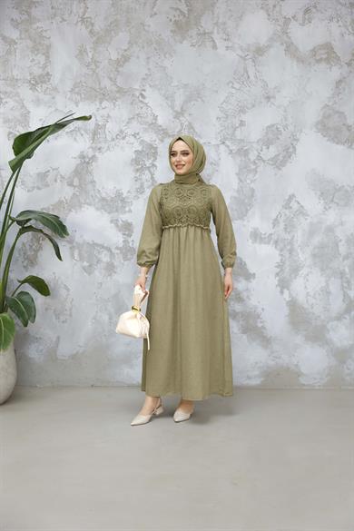 Birgül Dress - Khaki