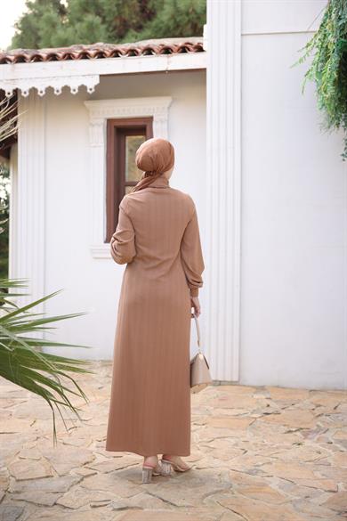 Turtleneck Knitwear Dress - Tan