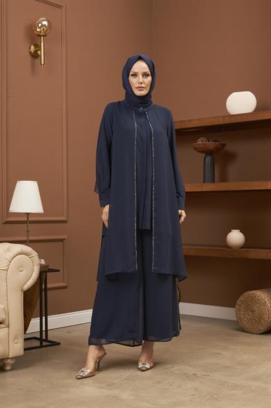 Büşra Double Suit - Navy Blue