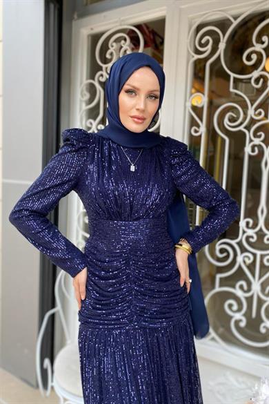 Ceylin Evening Dress - Navy Blue