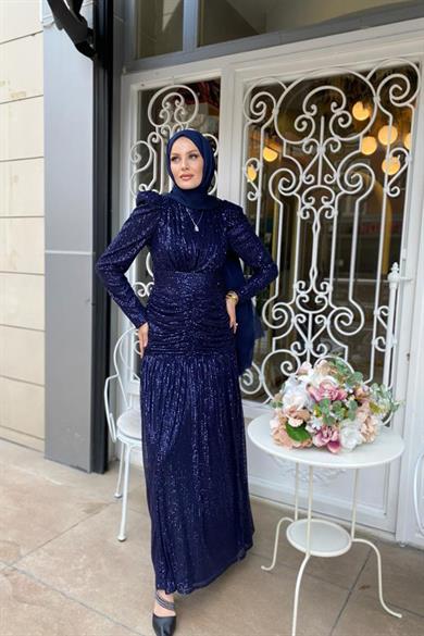 Ceylin Evening Dress - Navy Blue