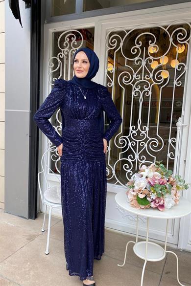Ceylin Evening Dress - Navy Blue
