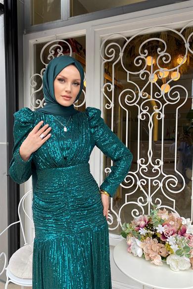 Ceylin Evening Dress - Emerald Green