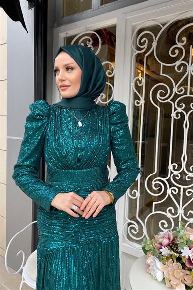 Ceylin Evening Dress - Emerald Green