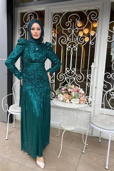 Ceylin Evening Dress - Emerald Green