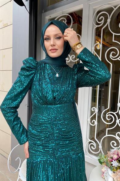 Ceylin Evening Dress - Emerald Green