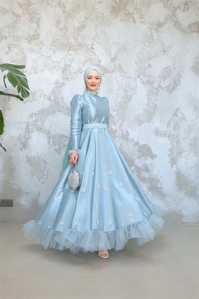 Çiçek Abiye - İndigo