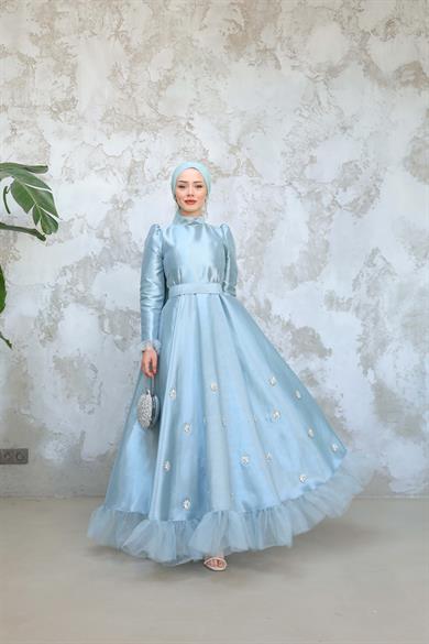 Çiçek Abiye - İndigo