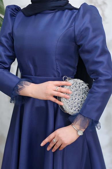 Çiçek Abiye - Lacivert