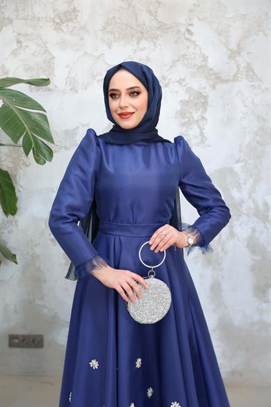 Çiçek Abiye - Lacivert