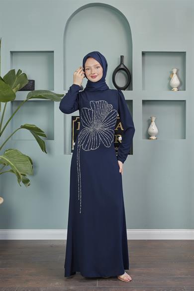 Nida Evening Dress - Navy Blue
