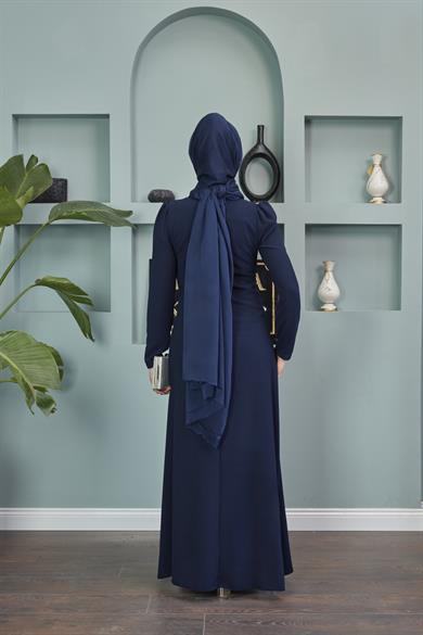 Nida Evening Dress - Navy Blue