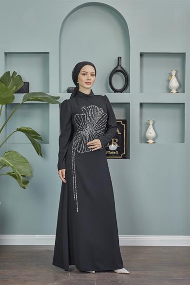 Nida Evening Dress - Black