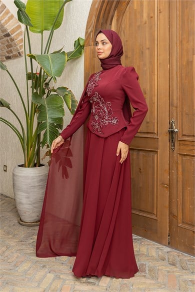 Çimen Tasarım Abiye - Bordo
