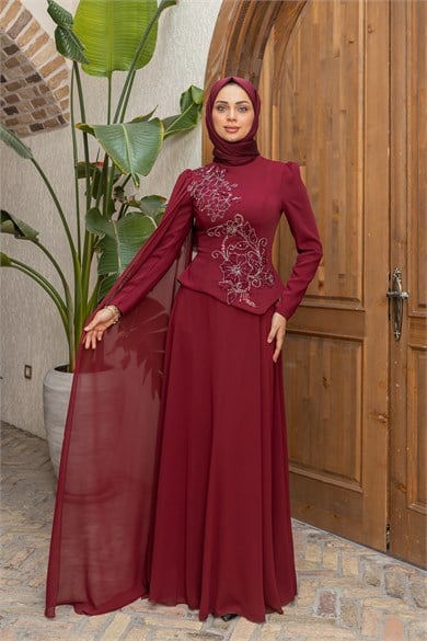 Çimen Tasarım Abiye - Bordo