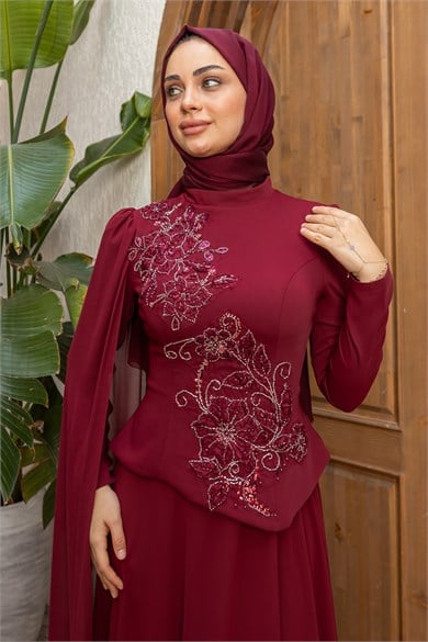 Çimen Tasarım Abiye - Bordo