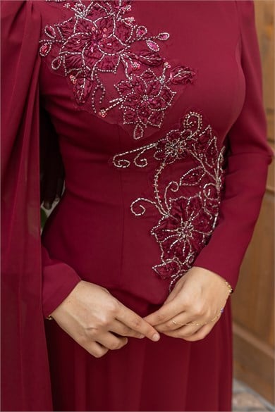 Çimen Tasarım Abiye - Bordo