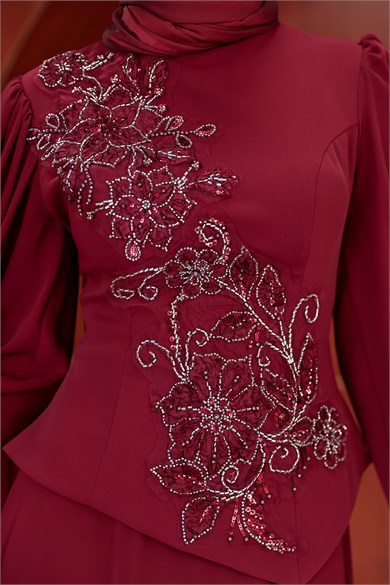 Çimen Tasarım Abiye - Bordo