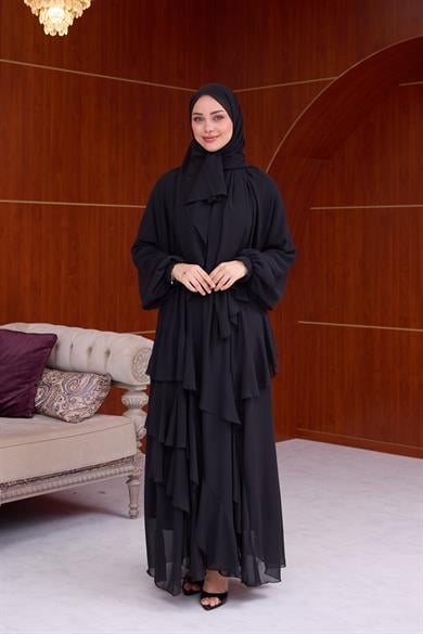 Damla Şifon Abiye - Siyah