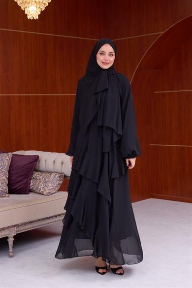 Damla Şifon Abiye - Siyah