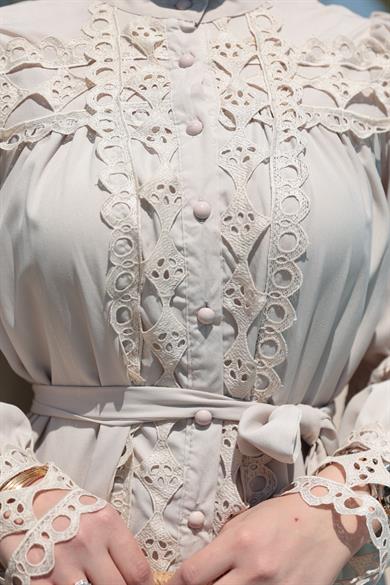 Deniz Dantel Detay Elbise - Vizon