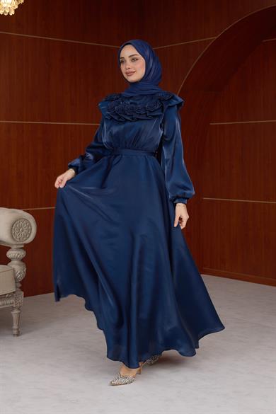 Derya Gül Detay Abiye - Lacivert
