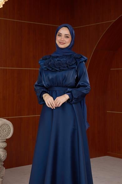 Derya Gül Detay Abiye - Lacivert