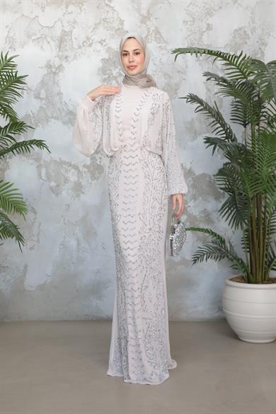 Didem Taş İşleme Abiye - Bej