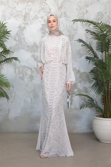 Didem Taş İşleme Abiye - Bej