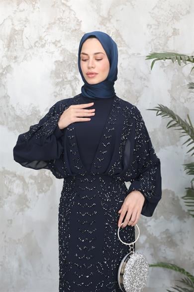 Didem Taş İşleme Abiye - Lacivert