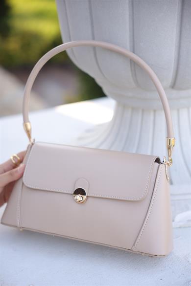 Dikdörtgen El Çantası - Bej