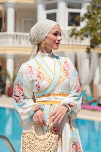 Dila Tasarım Elbise - Ekru