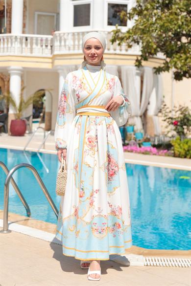 Dila Tasarım Elbise - Ekru