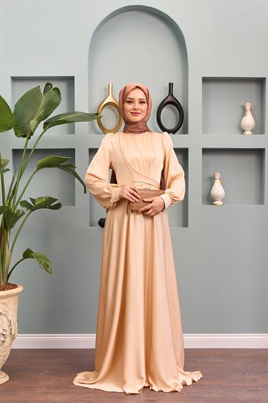 Dilber Evening Dress - Beige