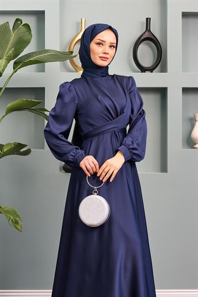 Dilber Evening Dress - Navy Blue