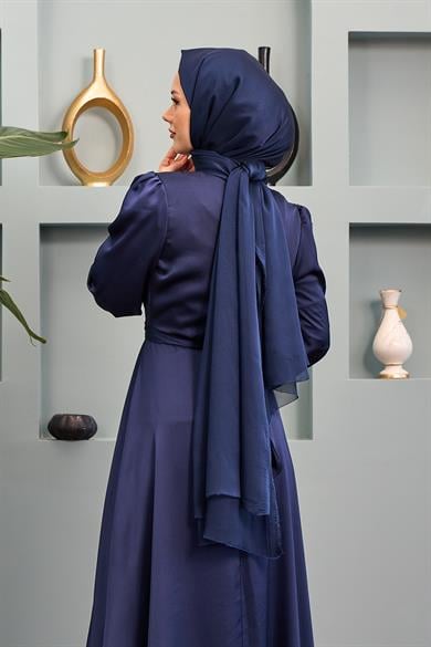 Dilber Evening Dress - Navy Blue