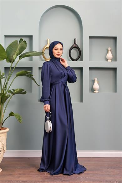 Dilber Evening Dress - Navy Blue