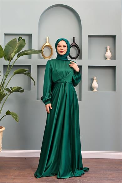 Dilber Evening Dress - Emerald Green