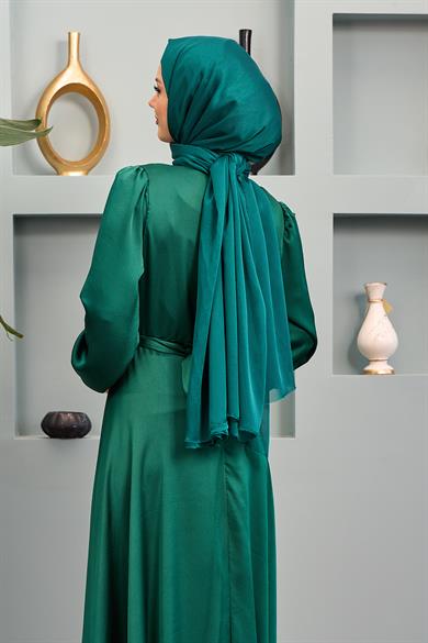 Dilber Evening Dress - Emerald Green