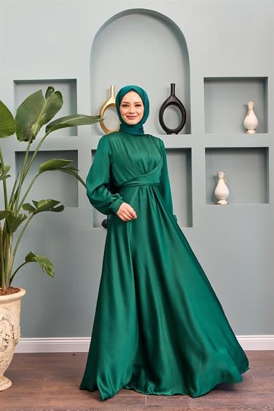 Dilber Evening Dress - Emerald Green