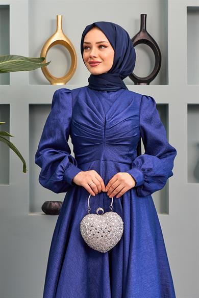 Dilek Evening Dress - Navy Blue