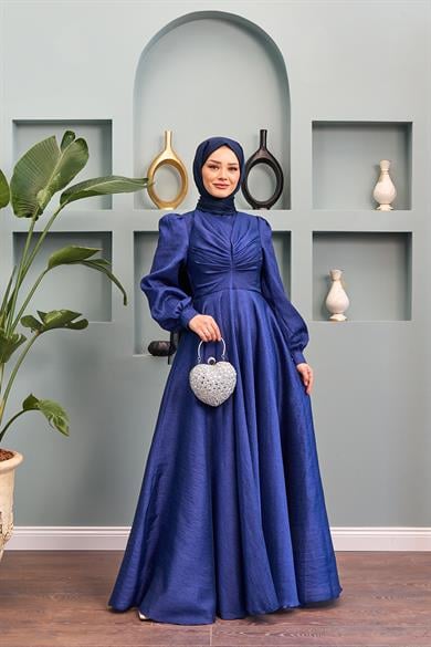 Dilek Evening Dress - Navy Blue
